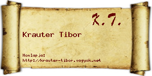 Krauter Tibor névjegykártya
